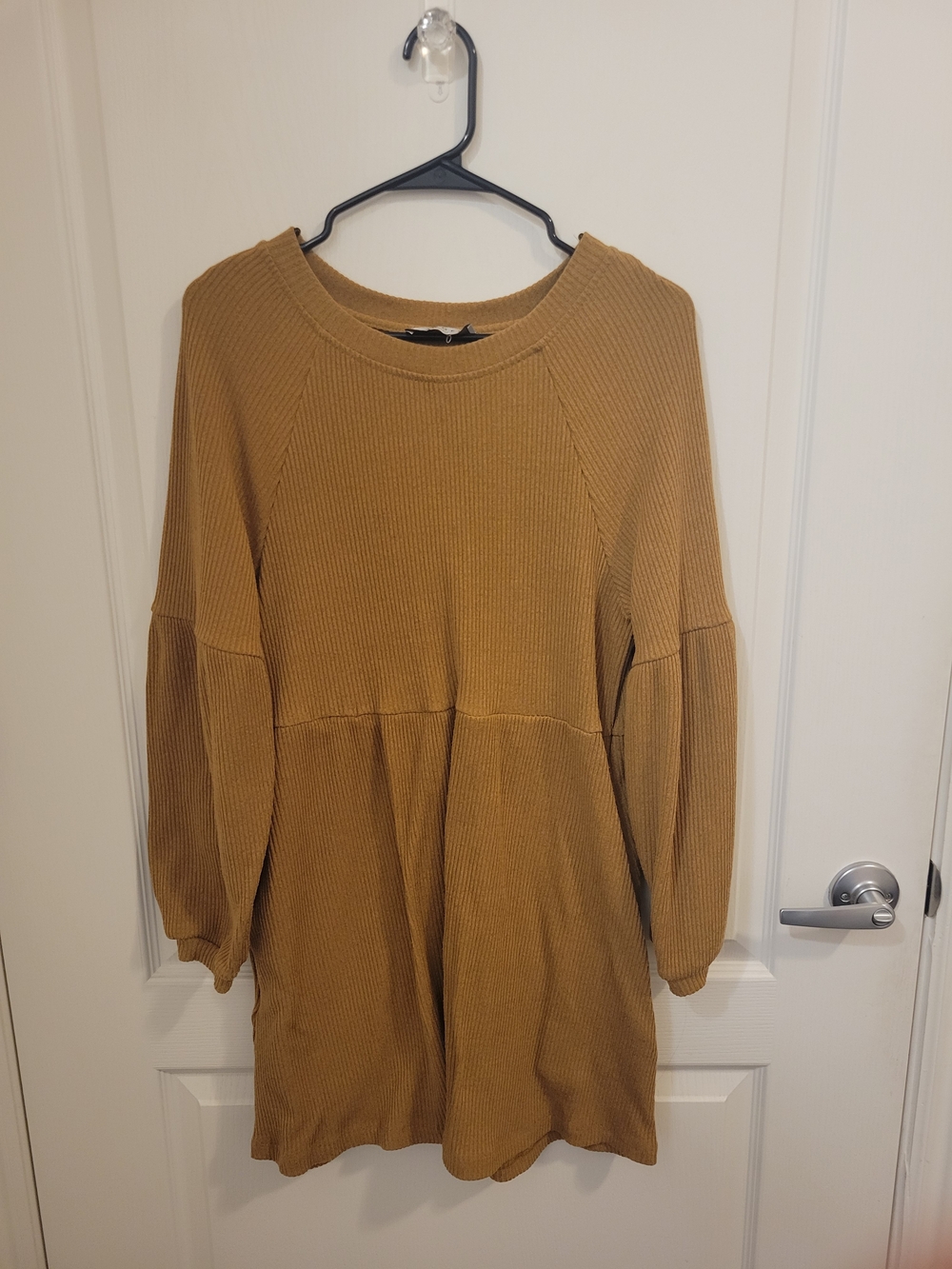 Hayden Ribbed Dress in Mustard